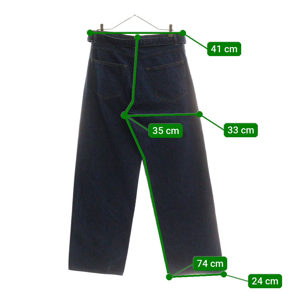 AURALEE(オーラリー) 25SS SELVEDGE LIGHT OZ DENIM BELTED PANTS セルヴィッチ ライトオンス デニムベルテッドパンツ インディゴ A25SP02SD