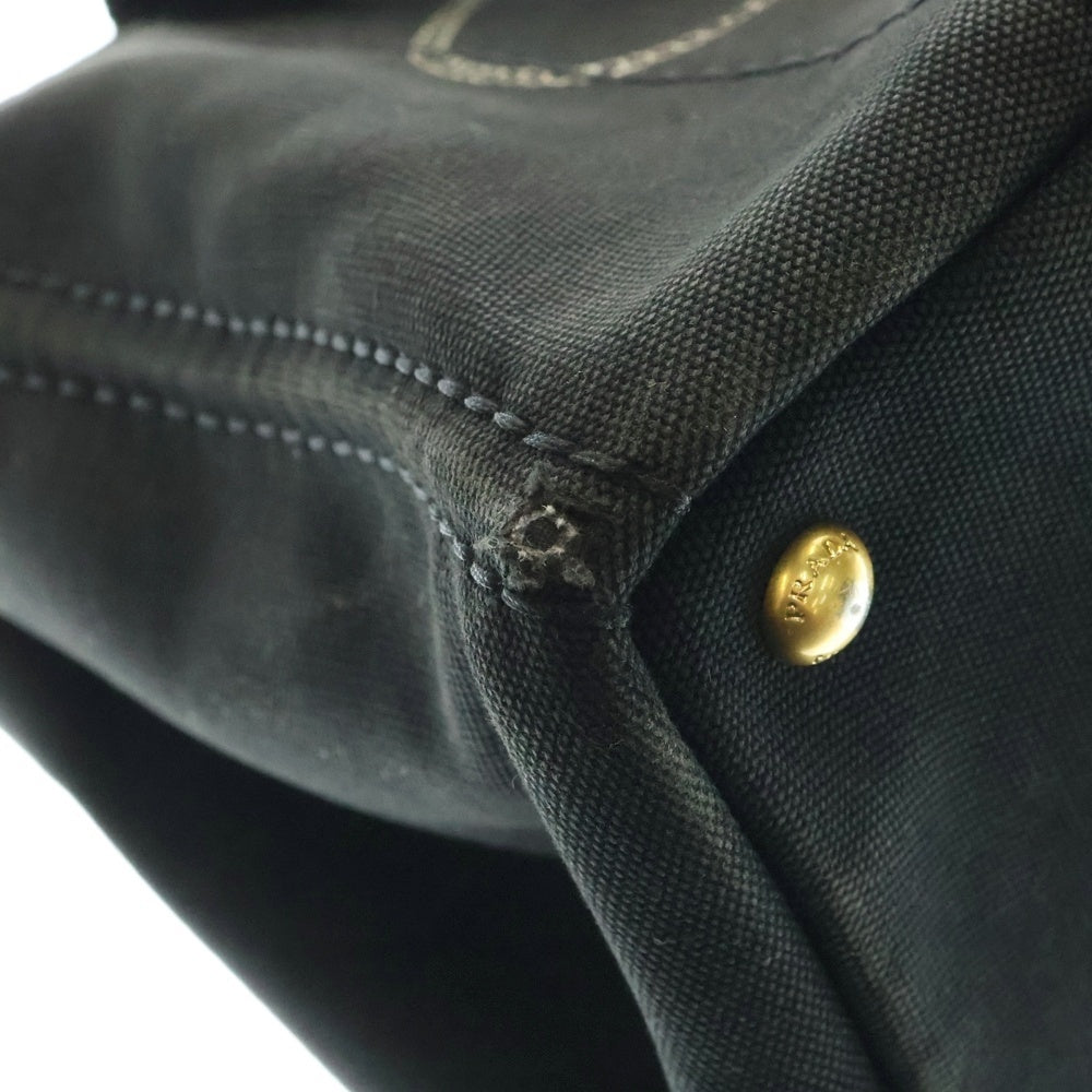 PRADA(プラダ) CANAPA カナパ トライアングルプレート キャンバストートバッグ ハンドバッグ ブラック 1BG439