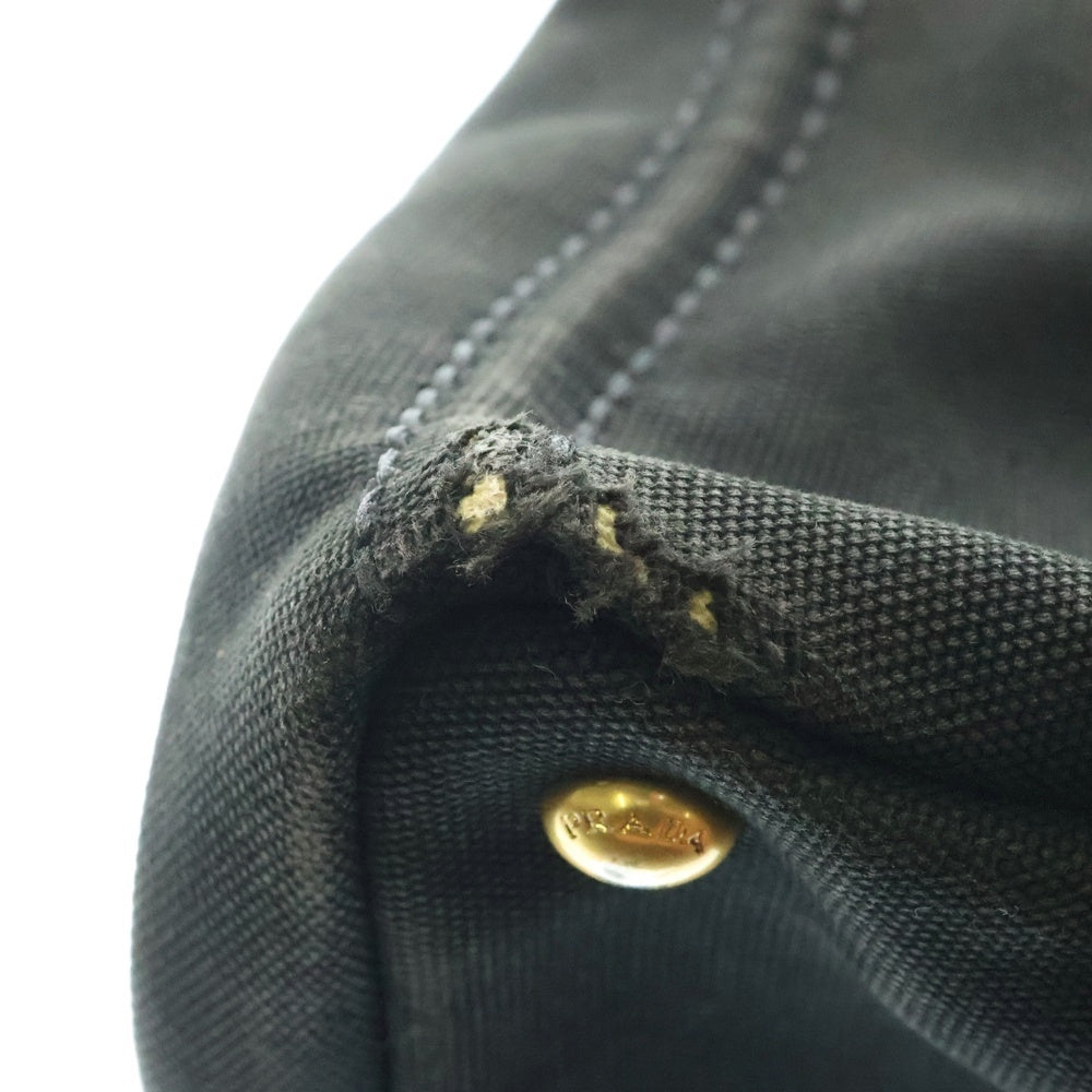 PRADA(プラダ) CANAPA カナパ トライアングルプレート キャンバストートバッグ ハンドバッグ ブラック 1BG439