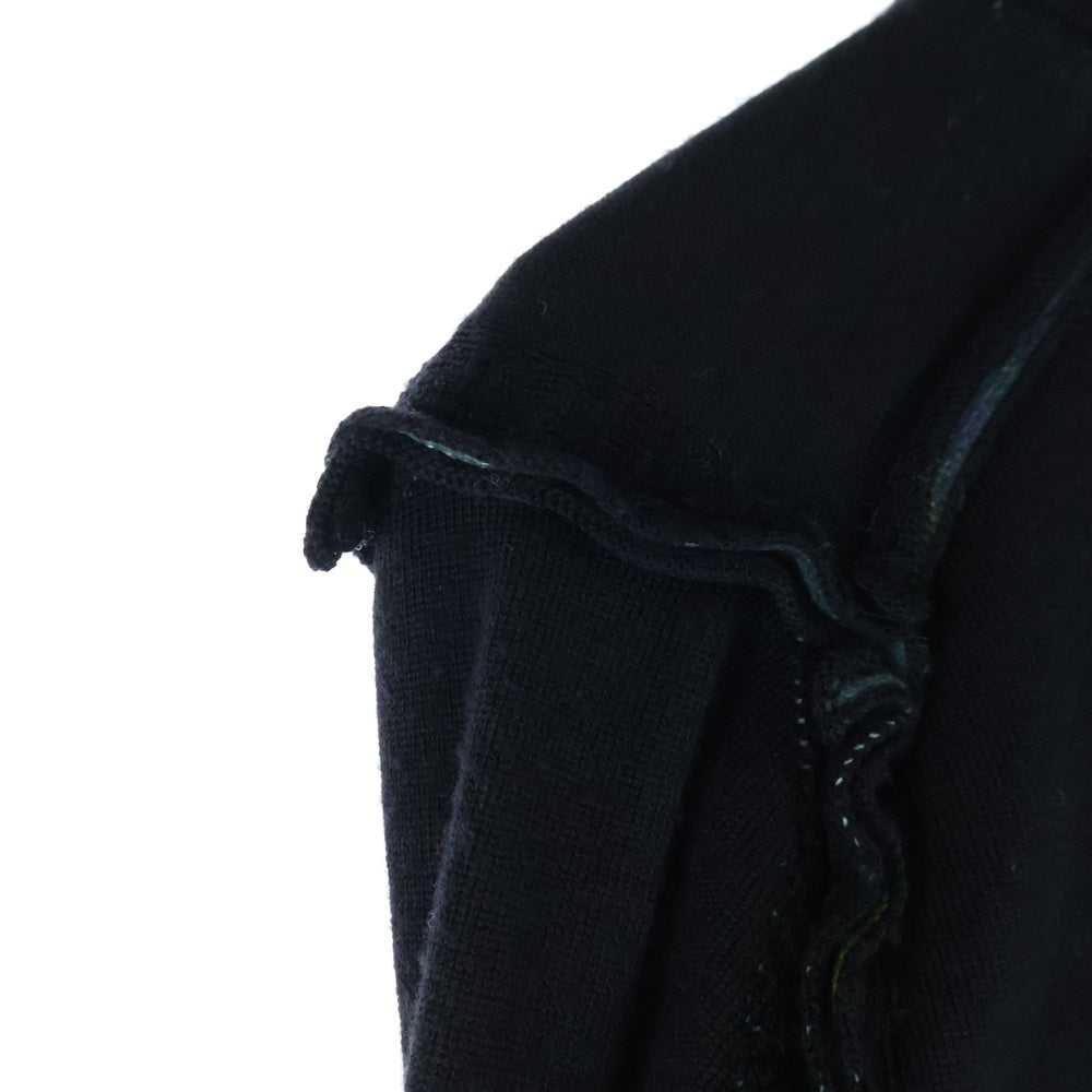 tricot COMME des GARCONS(トリコ コム デ ギャルソン) 06SS 裏地チェック柄 ショート丈 ニットカーディガン レディース ブラック TQ-N004 AD2005