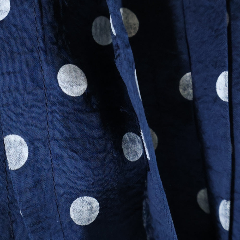 tricot COMME des GARCONS(トリコ コム デ ギャルソン) 09SS ドット柄 ハーフボタン ロングスリーブワンピース ドレス レディース ネイビー/ホワイト TC-O009 AD2008