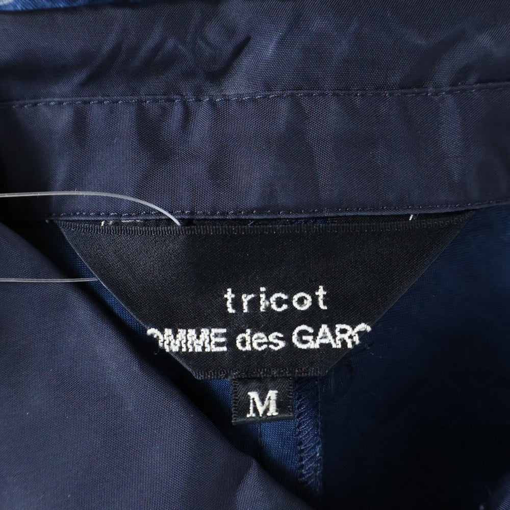 tricot COMME des GARCONS(トリコ コム デ ギャルソン) 09SS ドット柄 ハーフボタン ロングスリーブワンピース ドレス レディース ネイビー/ホワイト TC-O009 AD2008