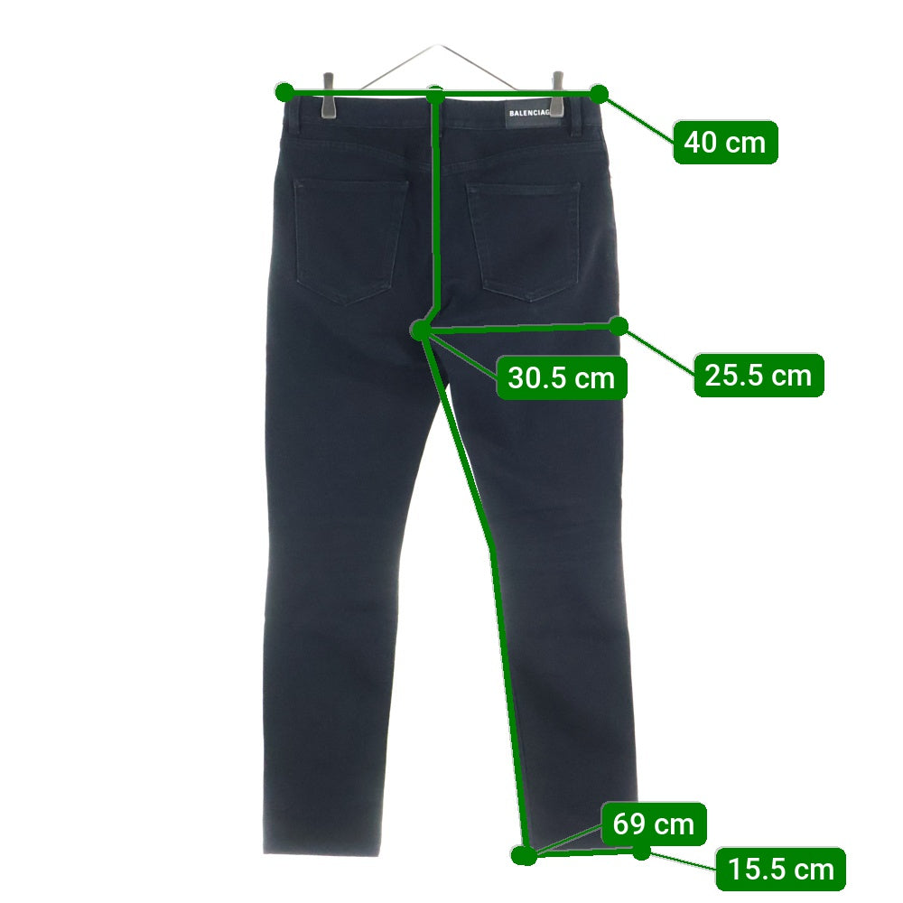 BALENCIAGA(バレンシアガ) バックロゴパッチ スキニーデニムパンツ ジーンズ ブラック 565761 TDW16