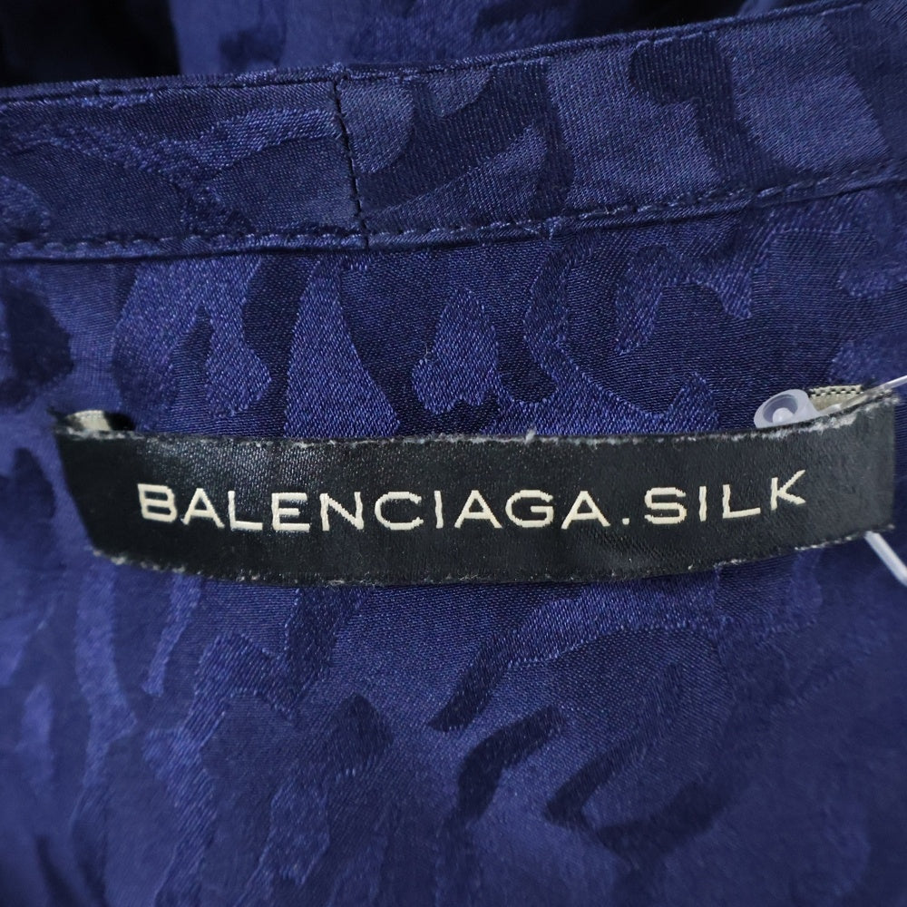 BALENCIAGA(バレンシアガ) 総柄 ショートスリーブワンピース ドレス レディース ネイビー 231707 TS287