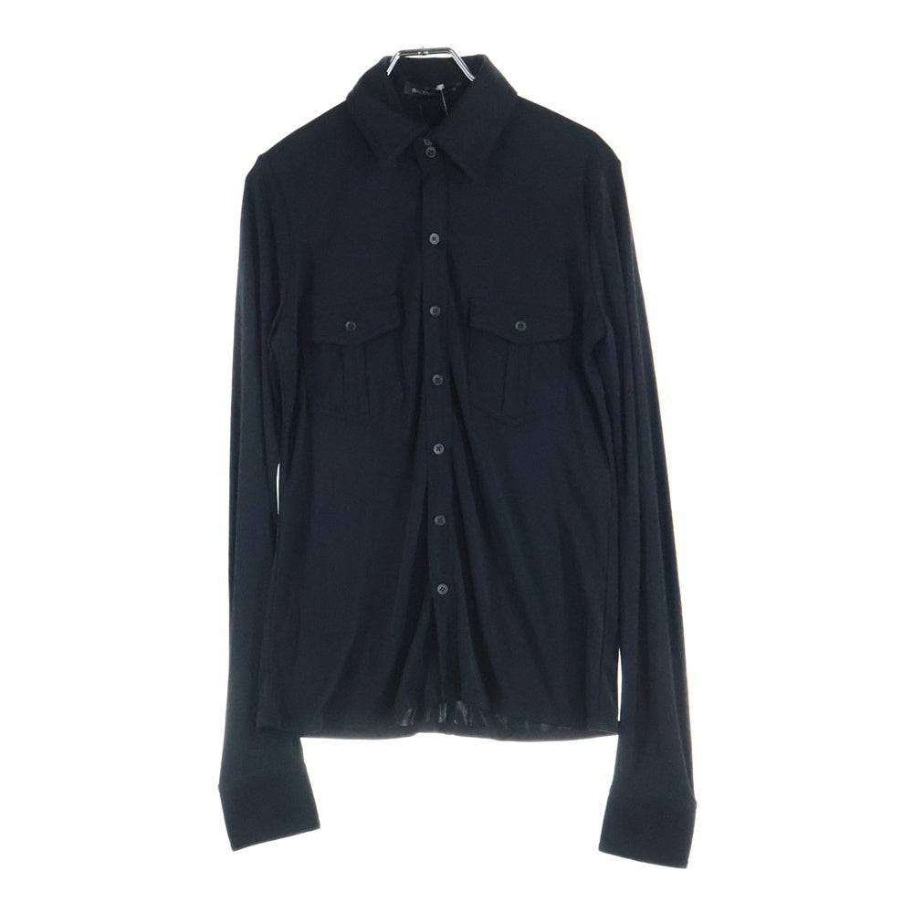 BALENCIAGA(バレンシアガ) 2ポケット ロングスリーブ シルク長袖シャツ ブラック 233426 TS956