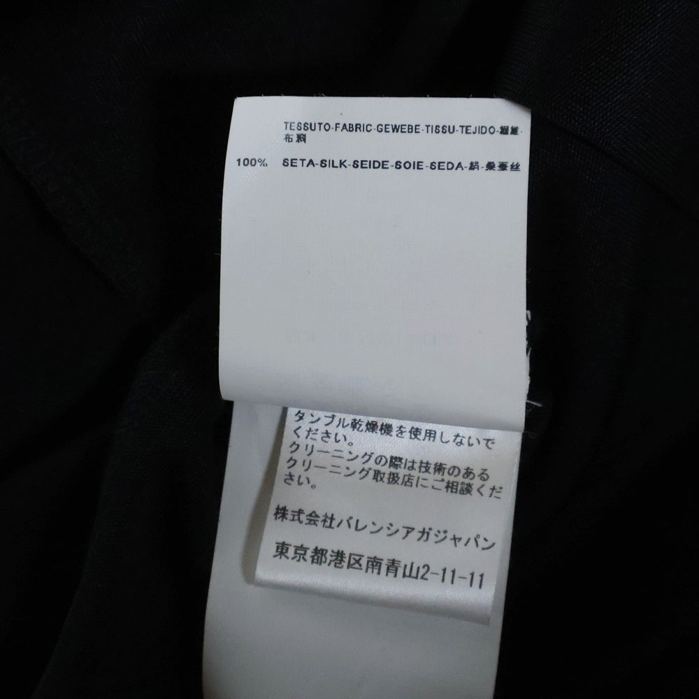 BALENCIAGA(バレンシアガ) 2ポケット ロングスリーブ シルク長袖シャツ ブラック 233426 TS956