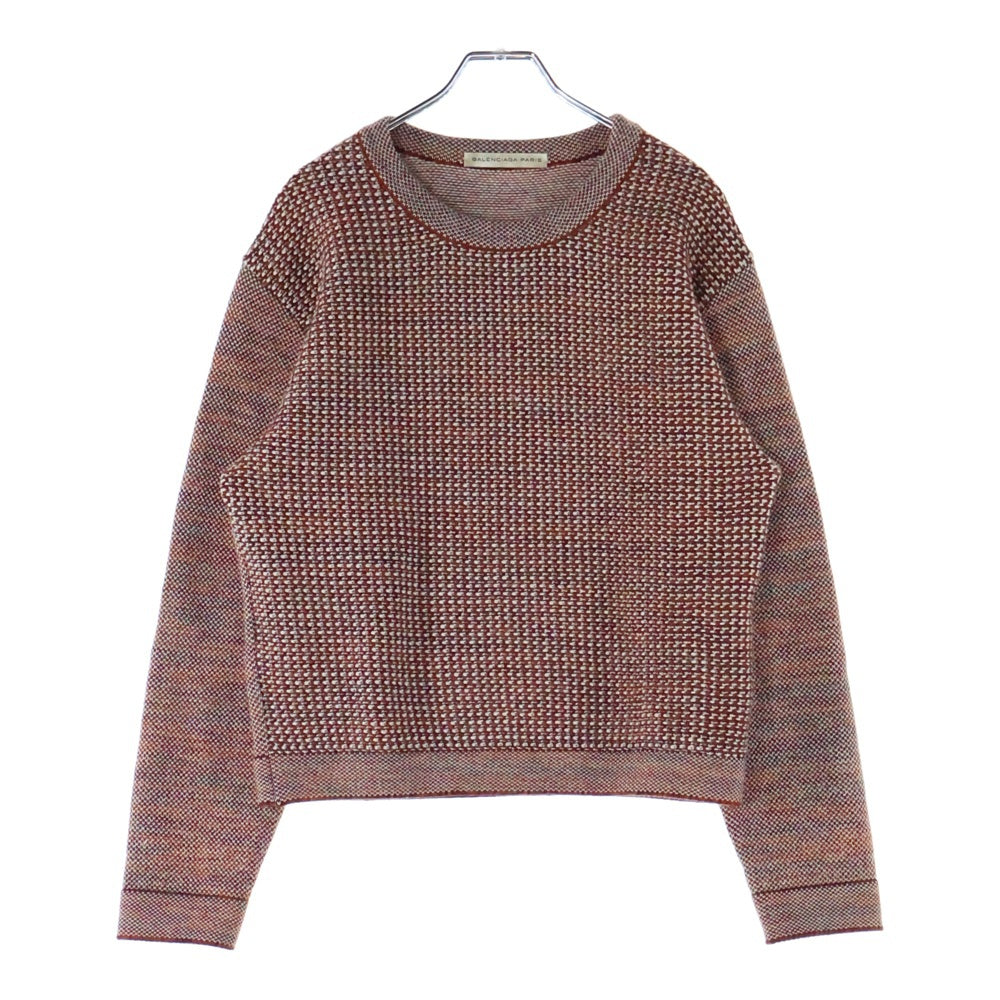 BALENCIAGA(バレンシアガ) ウール混 クルーネックニットセーター オレンジ/レッド 329067 T1251