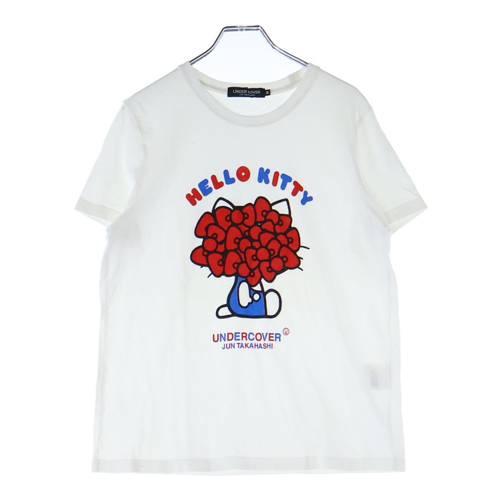 UNDERCOVER(アンダーカバー) ×HELLO KITTY ハロー キティ フロントプリント クルーネック半袖Tシャツ カットソー ホワイト