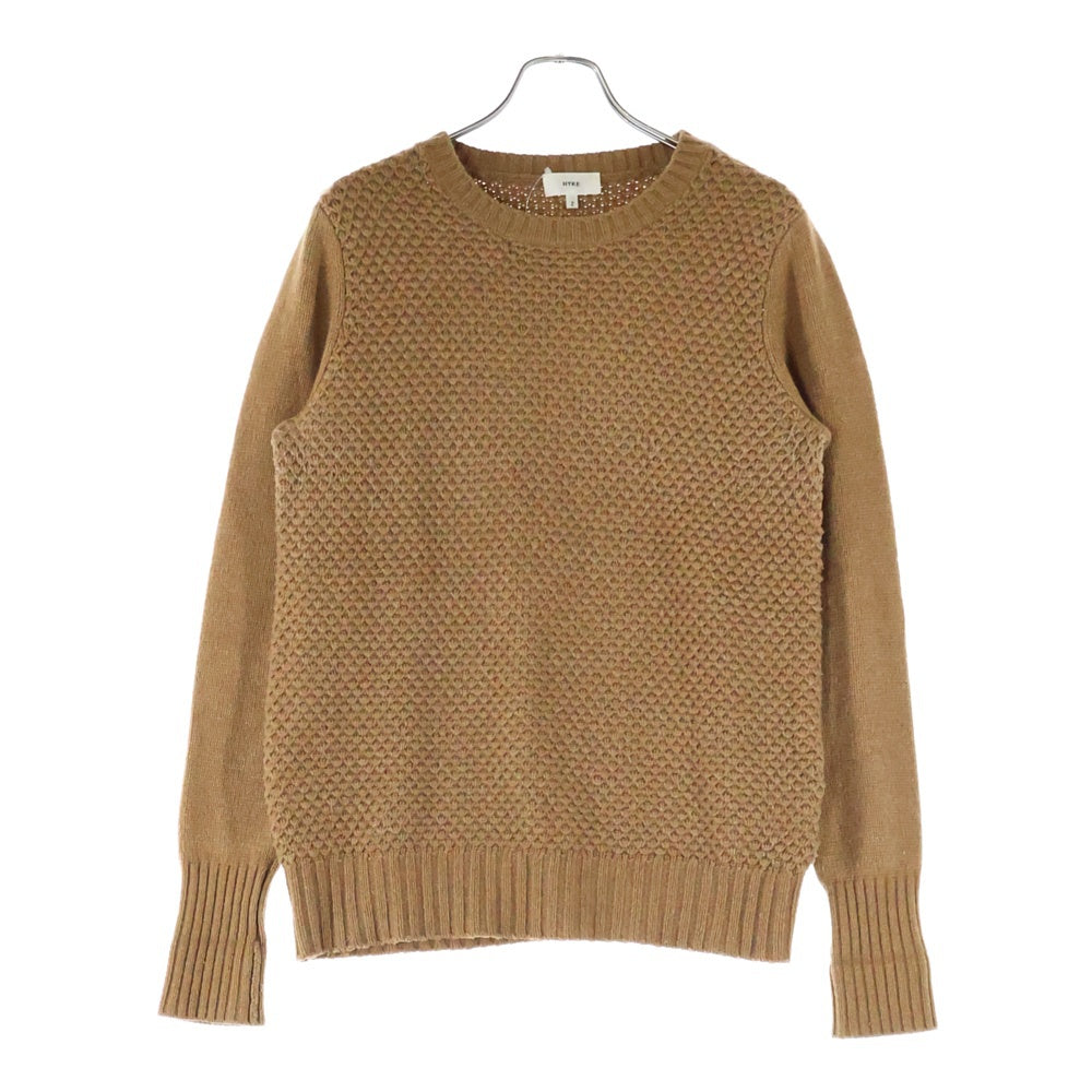 HYKE(ハイク) ポップコーン プルオーバー ウール クルーネックニット