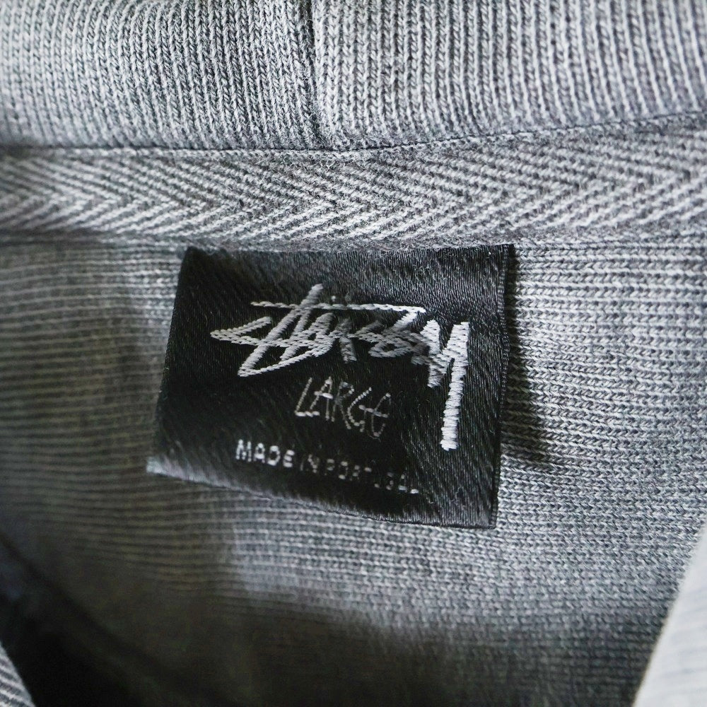 STUSSY(ステューシー) PIG DYED HOOD ライオンロゴプリント ピグメントダイ スウェット プルオーバーパーカー ダークグレー R4000PIG23