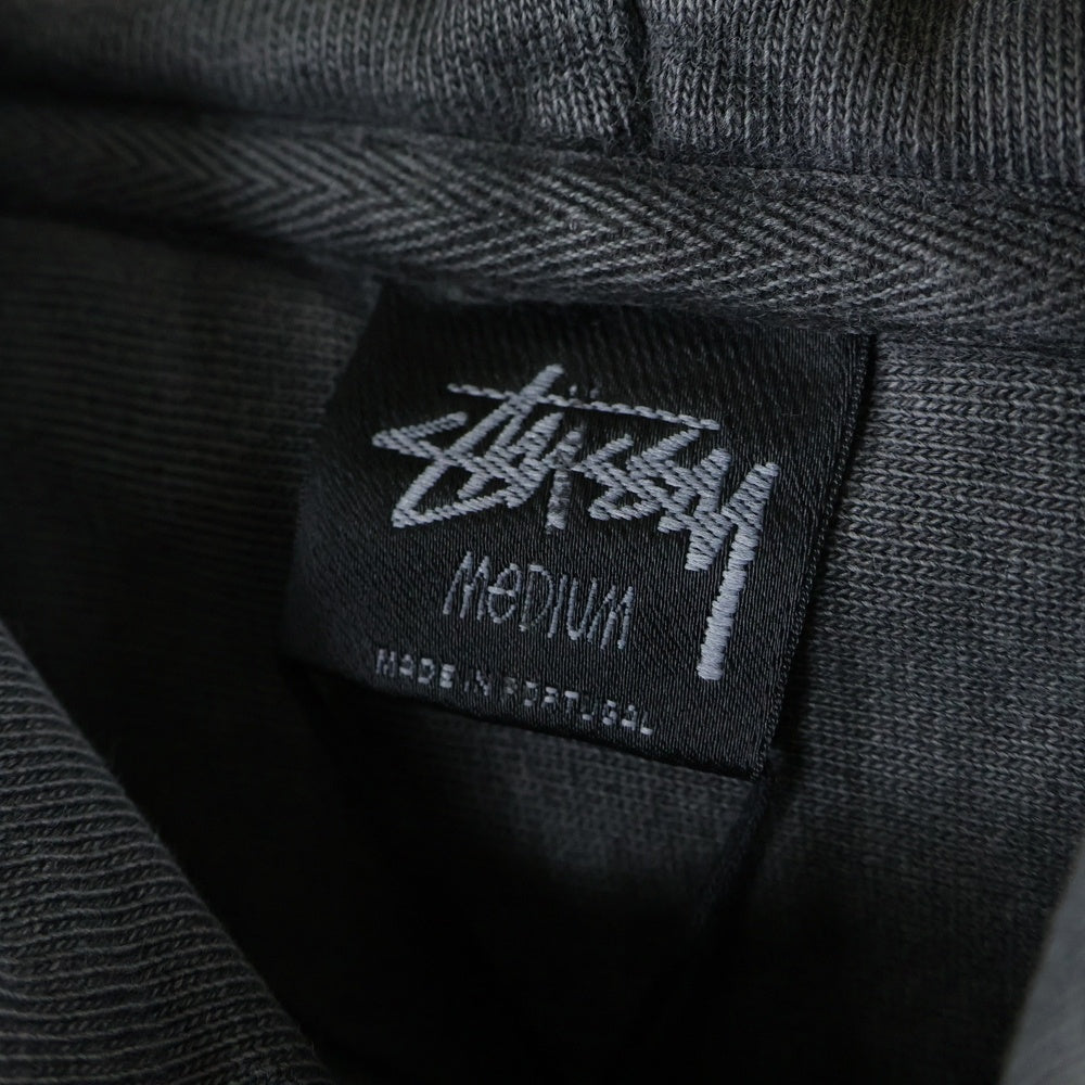 STUSSY(ステューシー) 8BALL PIG DYED HOOD エイトボールロゴプリント ピグメントダイ スウェット プルオーバーパーカー ダークグレー 1925022T