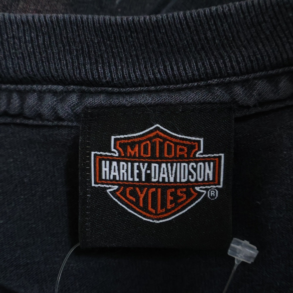 HARLEY DAVIDSON(ハーレーダビッドソン) St. Thomas U.S.V.I. セントトーマス島 両面グラフィックプリント クルーネック 半袖Tシャツ カットソー ダークグレー