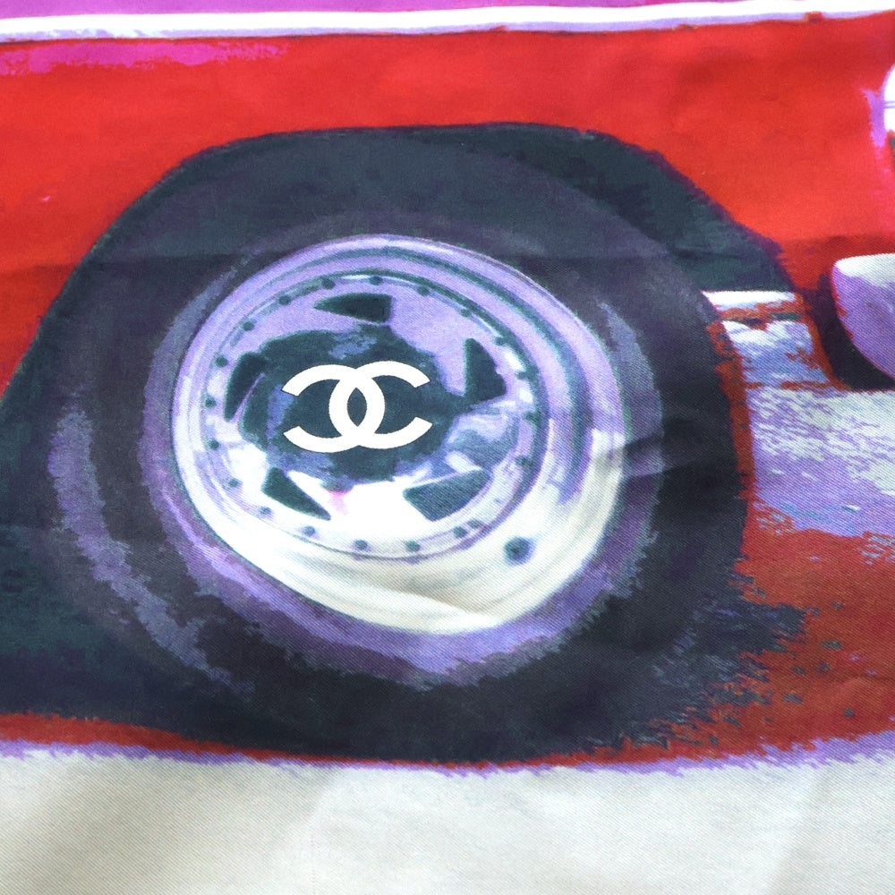 CHANEL(シャネル) 17年製 シルク フリンジ 大判ストール スカーフ マルチカラー