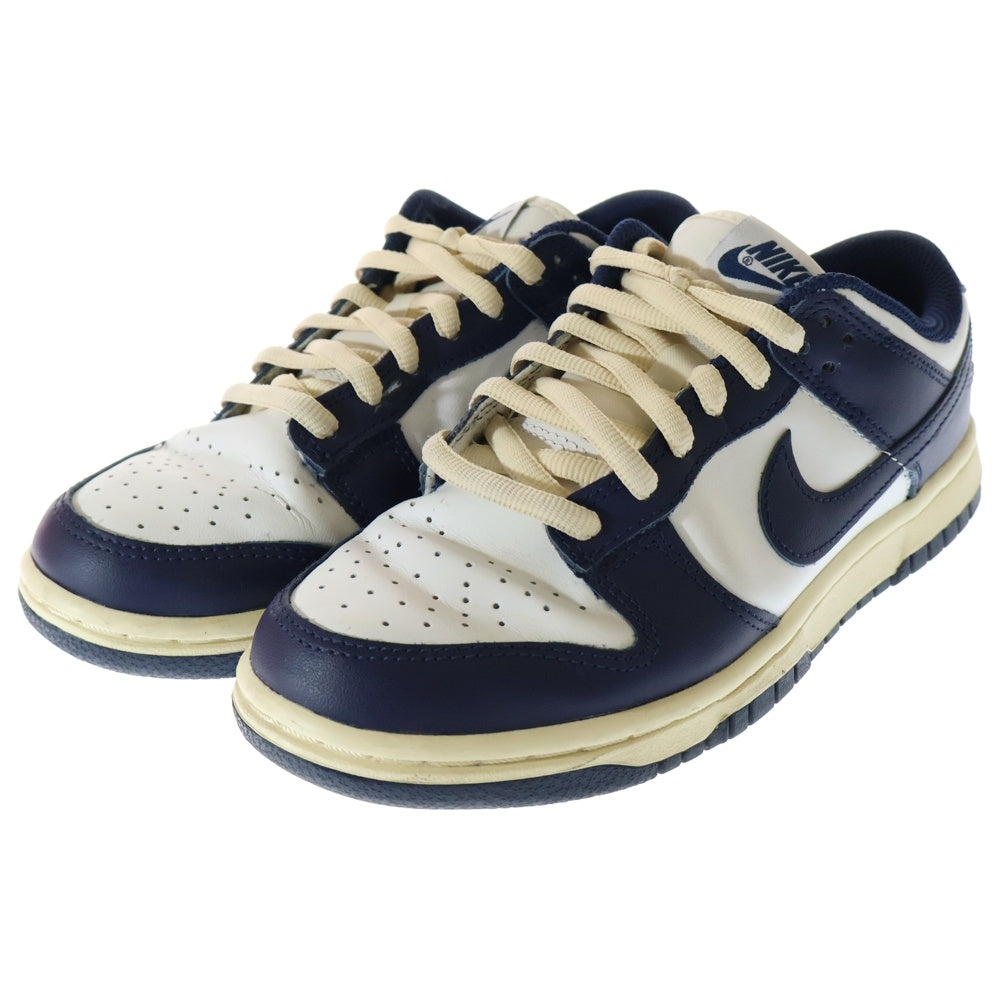 NIKE(ナイキ) WMNS DUNK LOW VINTAGE NAVY ウィメンズ ダンク ヴィンテージネイビー ローカットスニーカー ホワイト/ネイビー レディース US6/23cm DD1503-115