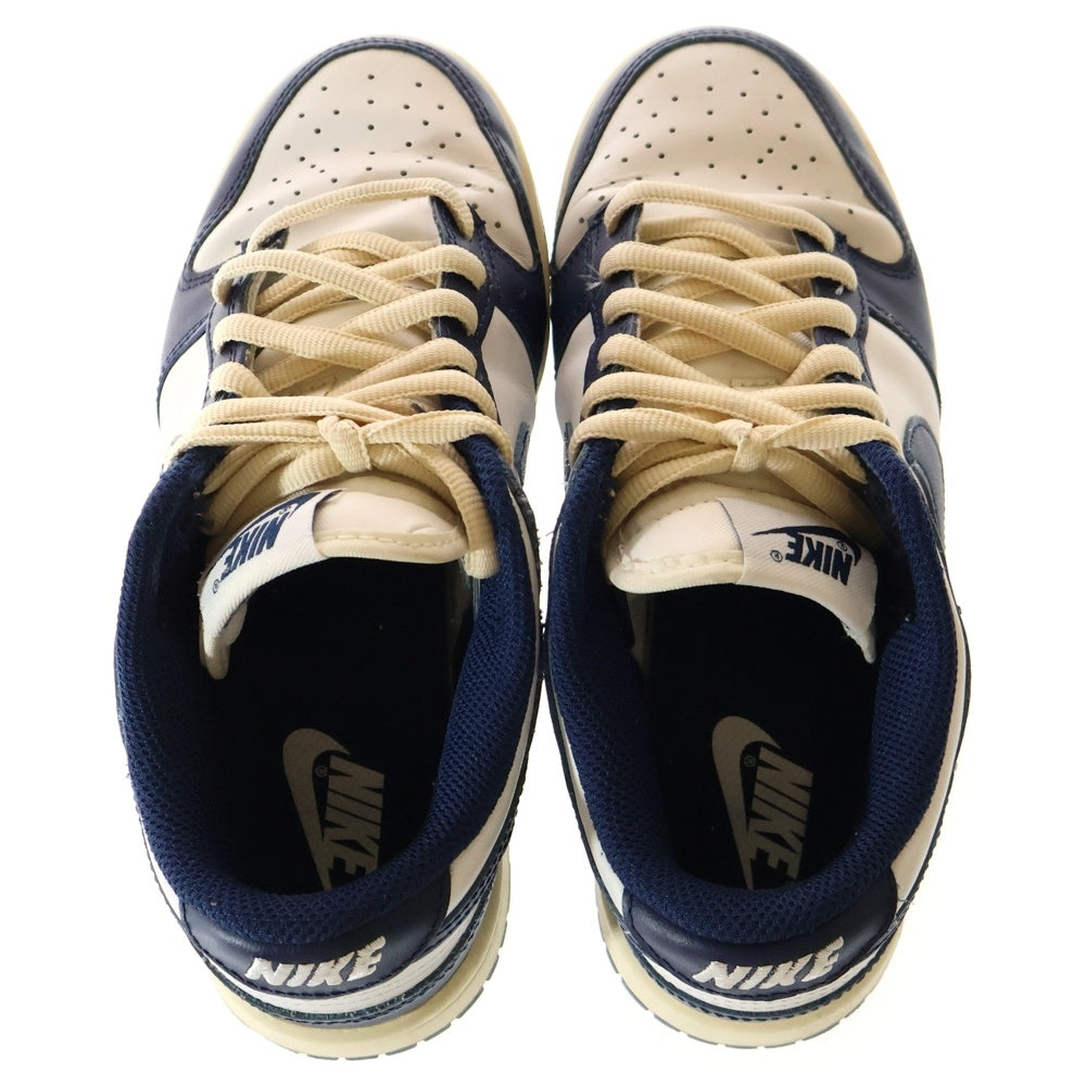 NIKE(ナイキ) WMNS DUNK LOW VINTAGE NAVY ウィメンズ ダンク ヴィンテージネイビー ローカットスニーカー ホワイト/ネイビー レディース US6/23cm DD1503-115
