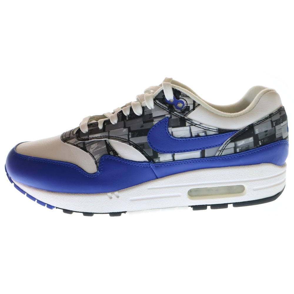 NIKE(ナイキ) ×ATMOS AIR MAX1 PRNT アトモス エアマックス1 プリント ローカットスニーカー US8.5/26.5cm ホワイト/ブルー AQ0927-100