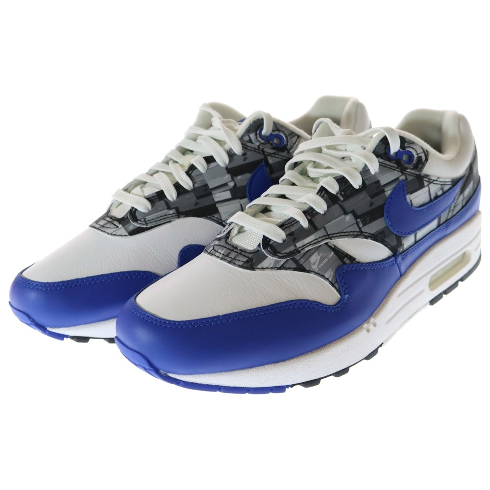 NIKE(ナイキ) ×ATMOS AIR MAX1 PRNT アトモス エアマックス1 プリント ローカットスニーカー US8.5/26.5cm ホワイト/ブルー AQ0927-100