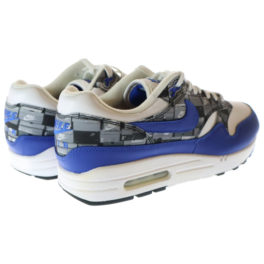 NIKE(ナイキ) ×ATMOS AIR MAX1 PRNT アトモス エアマックス1 プリント ローカットスニーカー US8.5/26.5cm ホワイト/ブルー AQ0927-100