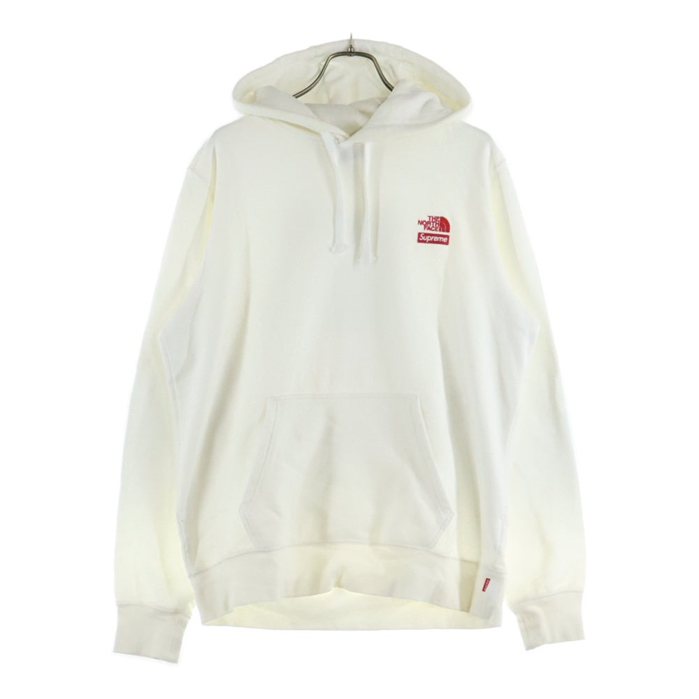 SUPREME(シュプリーム) ×THE NORTH FACE 19AW Statue of Liberty Hooded Sweatshirt バックプリント プルオーバースウェットパーカー フーディ ホワイト NT61906I