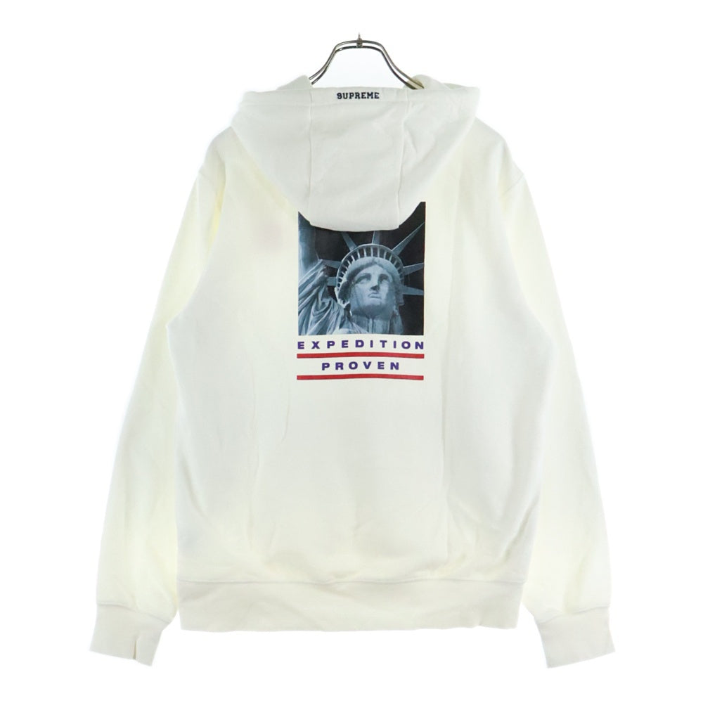 SUPREME(シュプリーム) ×THE NORTH FACE 19AW Statue of Liberty Hooded Sweatshirt バックプリント プルオーバースウェットパーカー フーディ ホワイト NT61906I