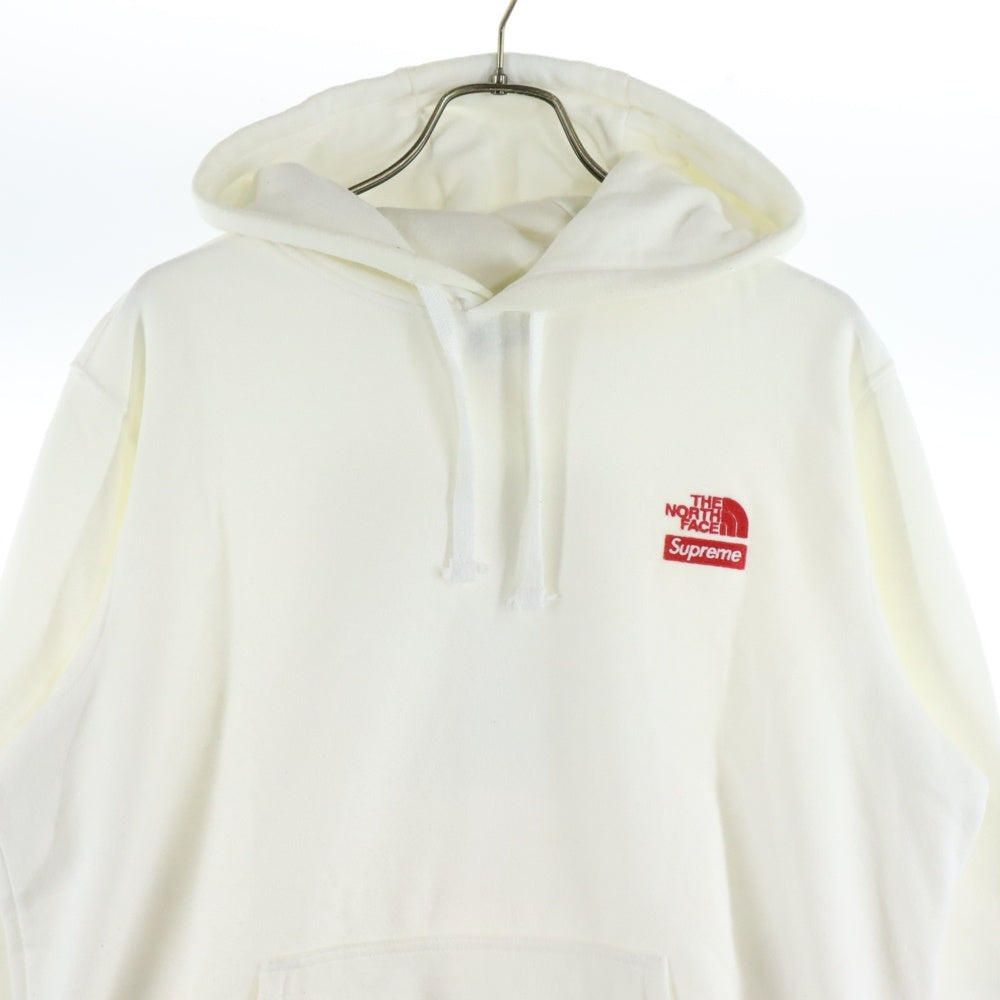 SUPREME(シュプリーム) ×THE NORTH FACE 19AW Statue of Liberty Hooded Sweatshirt バックプリント プルオーバースウェットパーカー フーディ ホワイト NT61906I