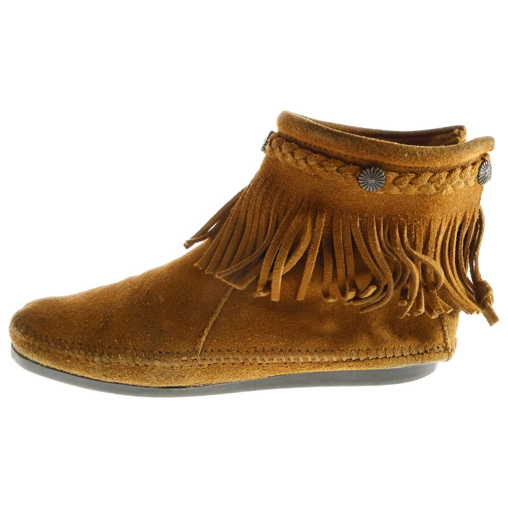Minnetonka(ミネトンカ) HI TOP BACK ZIP BOOT ハイトップ バックジップアップ スウェードレザー ウェスタンショートブーツ ブラウン