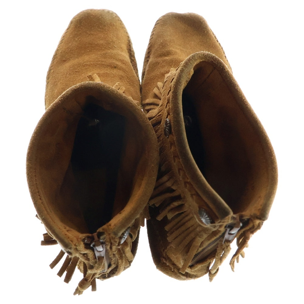 Minnetonka(ミネトンカ) HI TOP BACK ZIP BOOT ハイトップ バックジップアップ スウェードレザー ウェスタンショートブーツ ブラウン