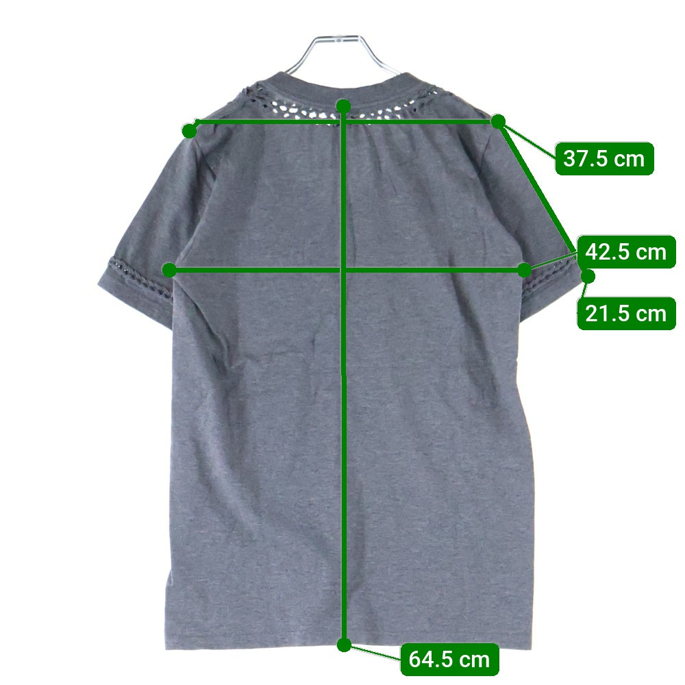 NUMBER (N)INE(ナンバーナイン) 07SS ジョージ期 編み込みデザイン コットン クルーネック 半袖Tシャツ カットソー グレー