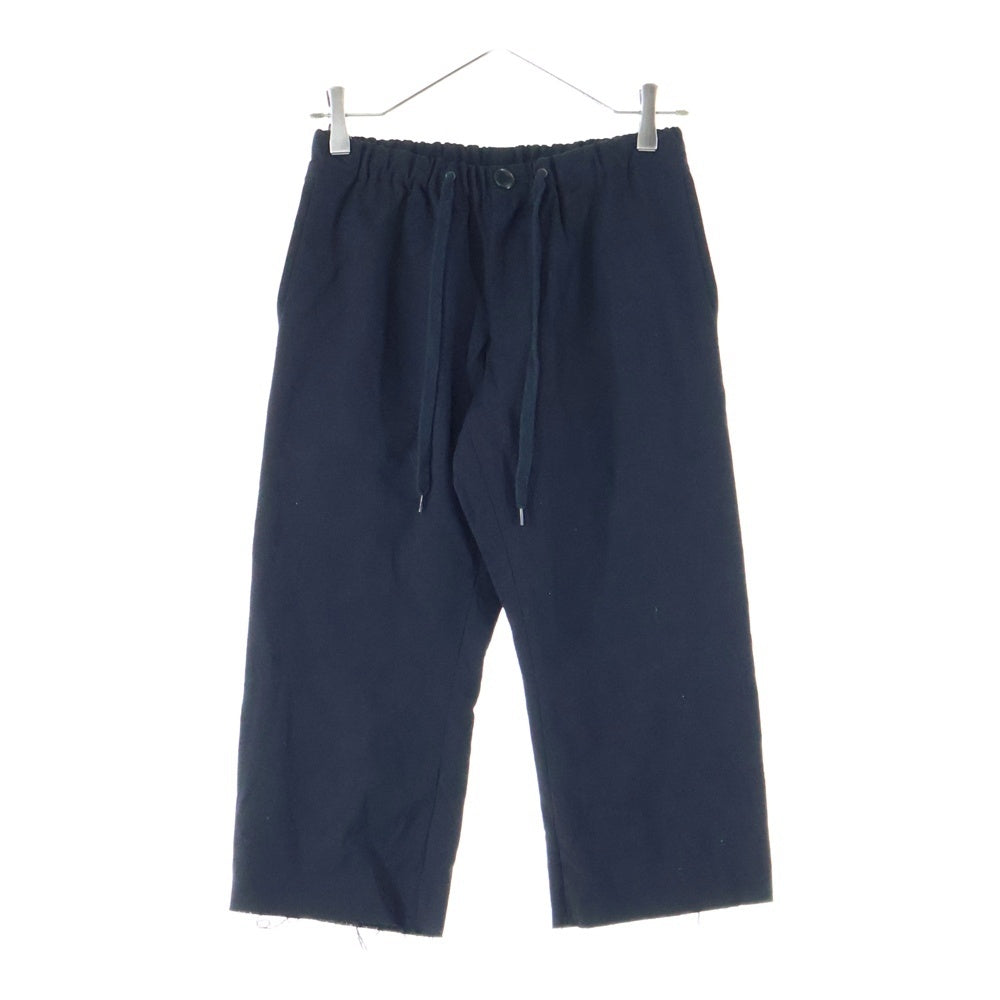 NUMBER (N)INE(ナンバーナイン) 06AW NOIR期 シルクレザーモチーフ ウール イージーパンツ ブラック F06-NP005