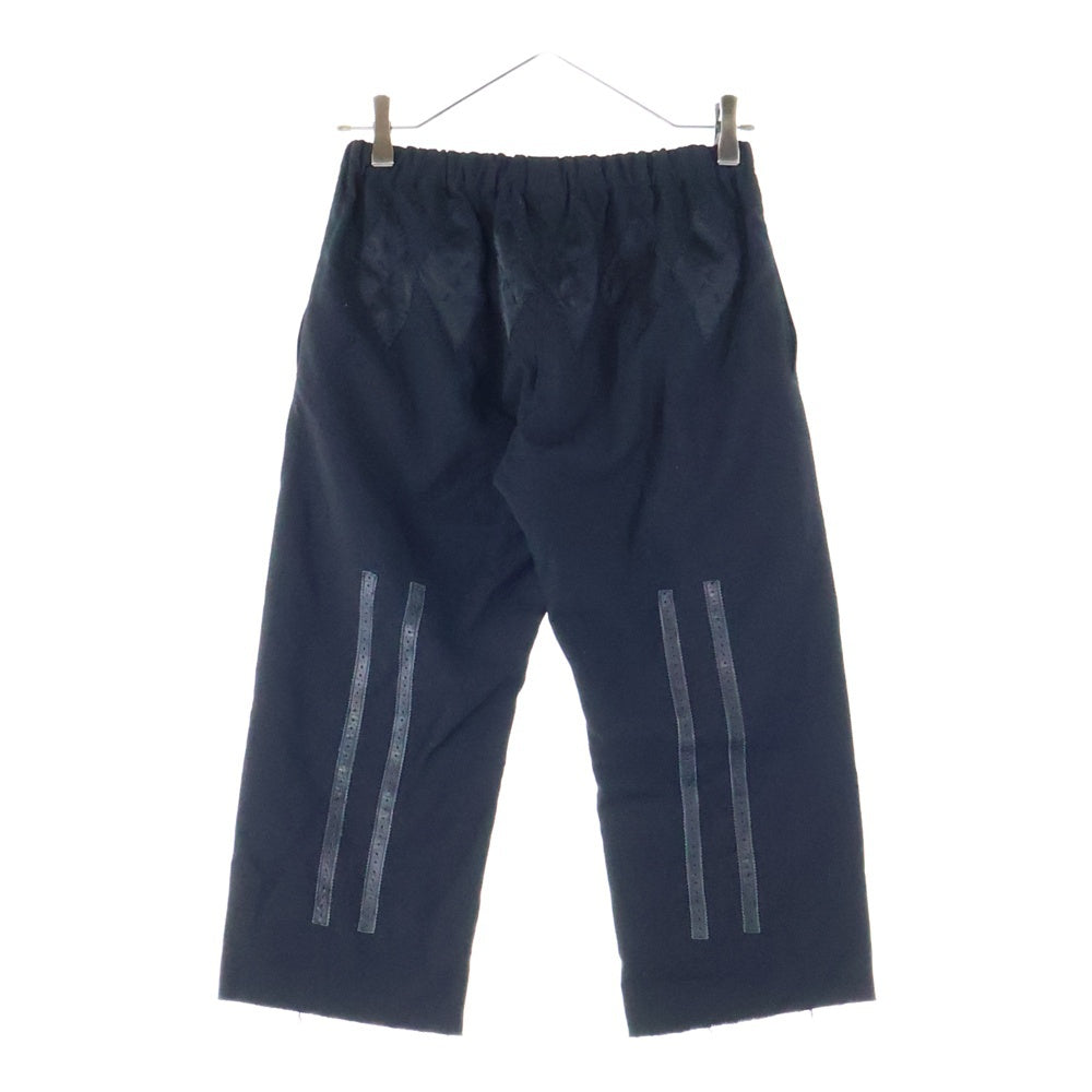 NUMBER (N)INE(ナンバーナイン) 06AW NOIR期 シルクレザーモチーフ ウール イージーパンツ ブラック F06-NP005