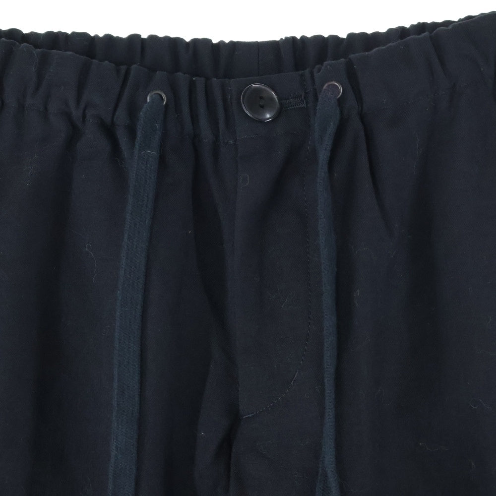 NUMBER (N)INE(ナンバーナイン) 06AW NOIR期 シルクレザーモチーフ ウール イージーパンツ ブラック F06-NP005