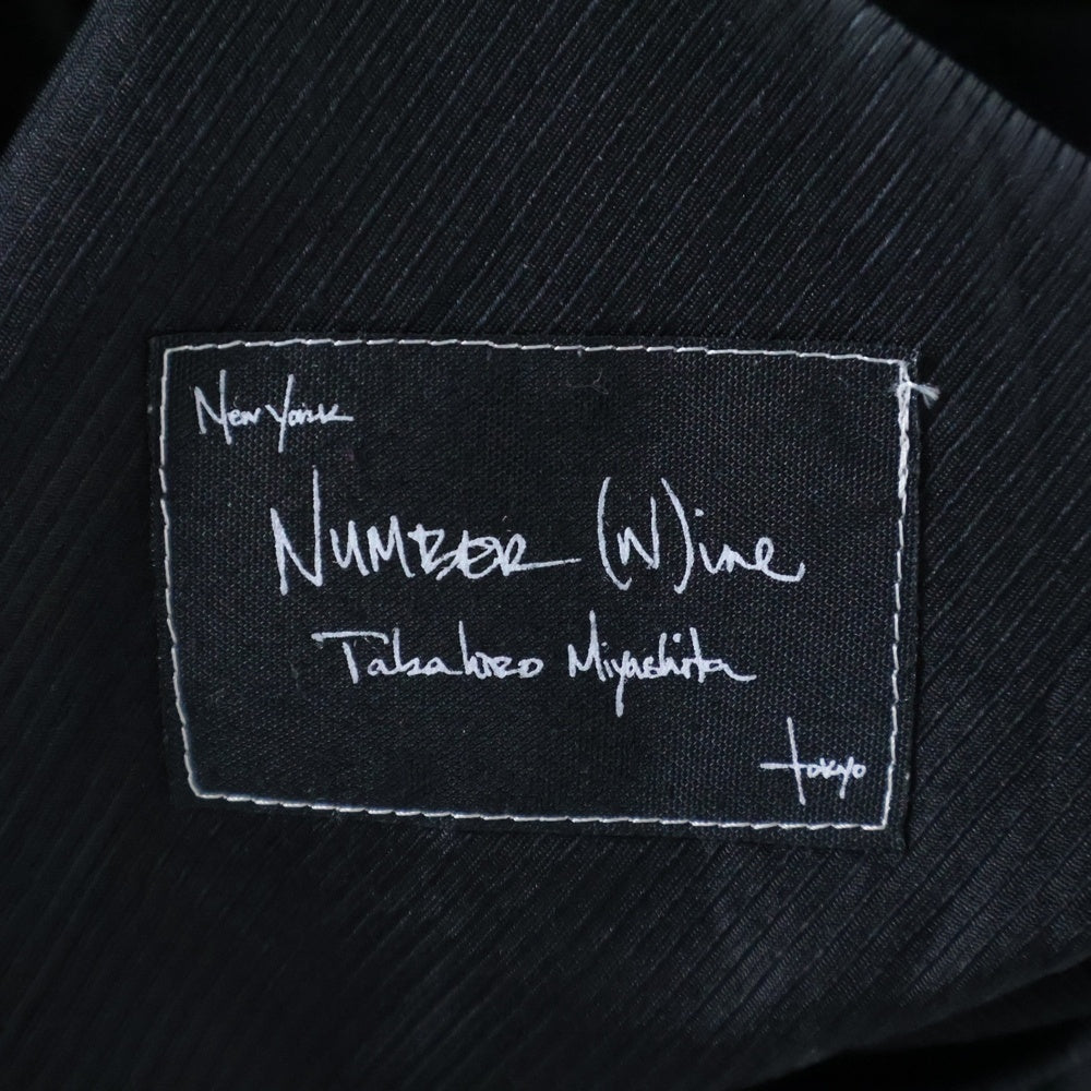 NUMBER (N)INE(ナンバーナイン) 06AW NOIR期 シルクレザーモチーフ ウール イージーパンツ ブラック F06-NP005