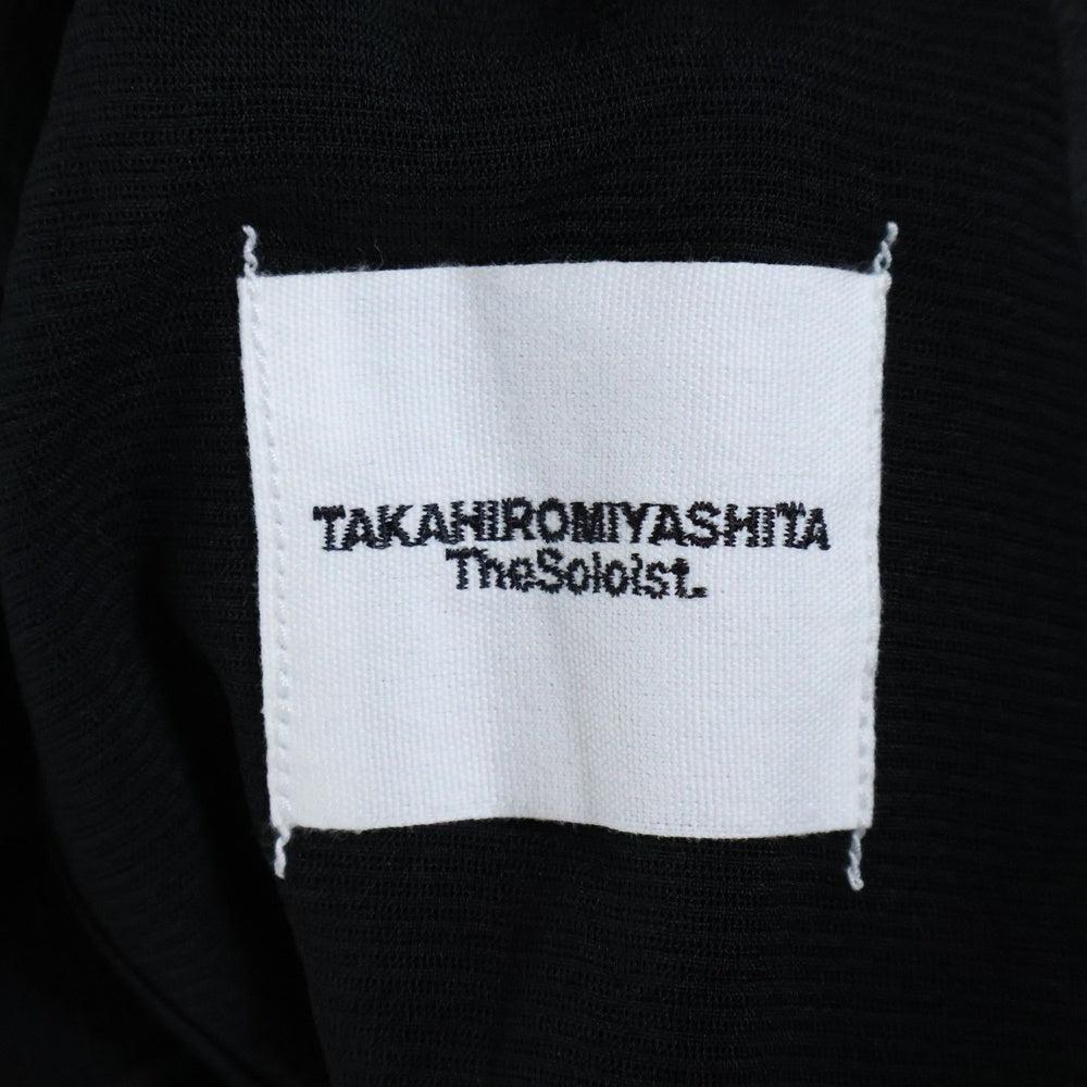 TAKAHIROMIYASHITA The SoloIst.(タカヒロミヤシタザソロイスト) 17SS シアー シルクラペル ノースリーブ ボタンレスジャケット ブラック sj.0026SS17