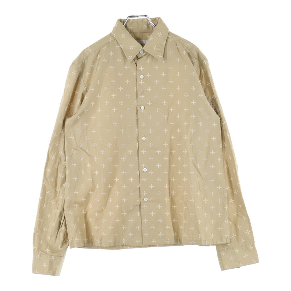A BATHING APE(アベイシングエイプ) ×NUMBER (N)INE ナンバーナイン REDISUN期 クロス柄 コットン 長袖シャツ ブラウン