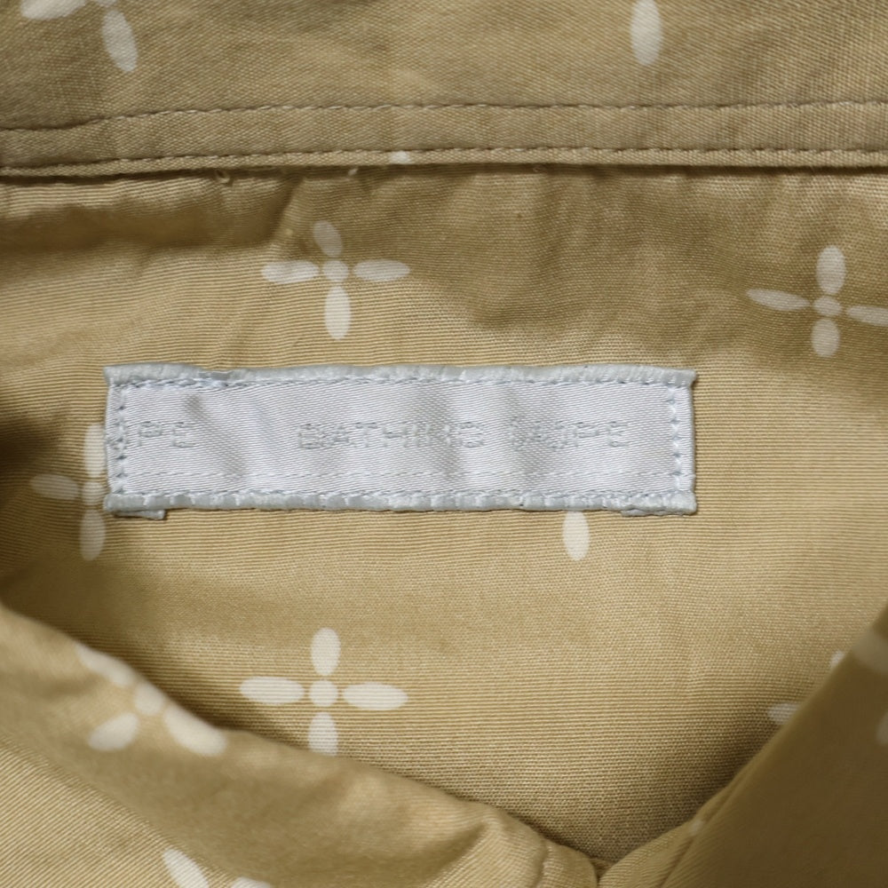 A BATHING APE(アベイシングエイプ) ×NUMBER (N)INE ナンバーナイン REDISUN期 クロス柄 コットン 長袖シャツ ブラウン