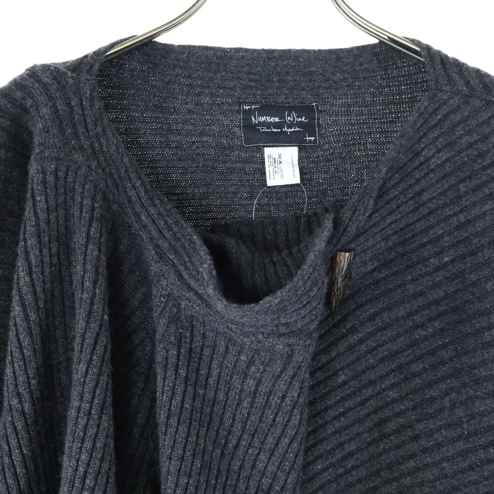 NUMBER (N)INE(ナンバーナイン) 06AW NOIR期 カシミヤニット フーデッドセーター グレー F06-NK012