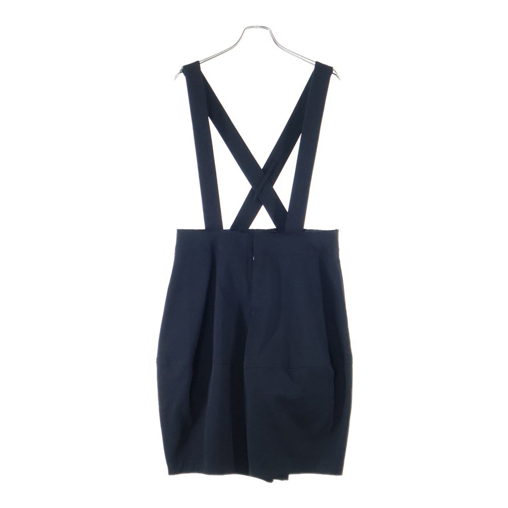 COMME des GARCONS(コムデギャルソン) 15SS AD2014 ウエストカットオフデザイン ウール サロペット ブラック GO-U004