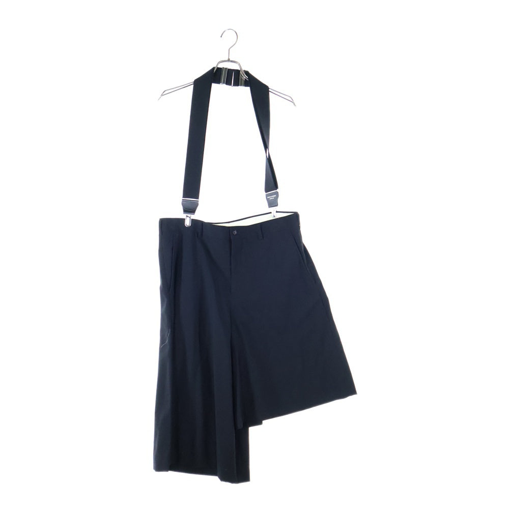 COMME des GARCONS HOMME PLUS(コムデギャルソンオムプリュス) 21SS AD2020 アシンメトリー サスペンダー ショート ウールパンツ ブラック PG-P052