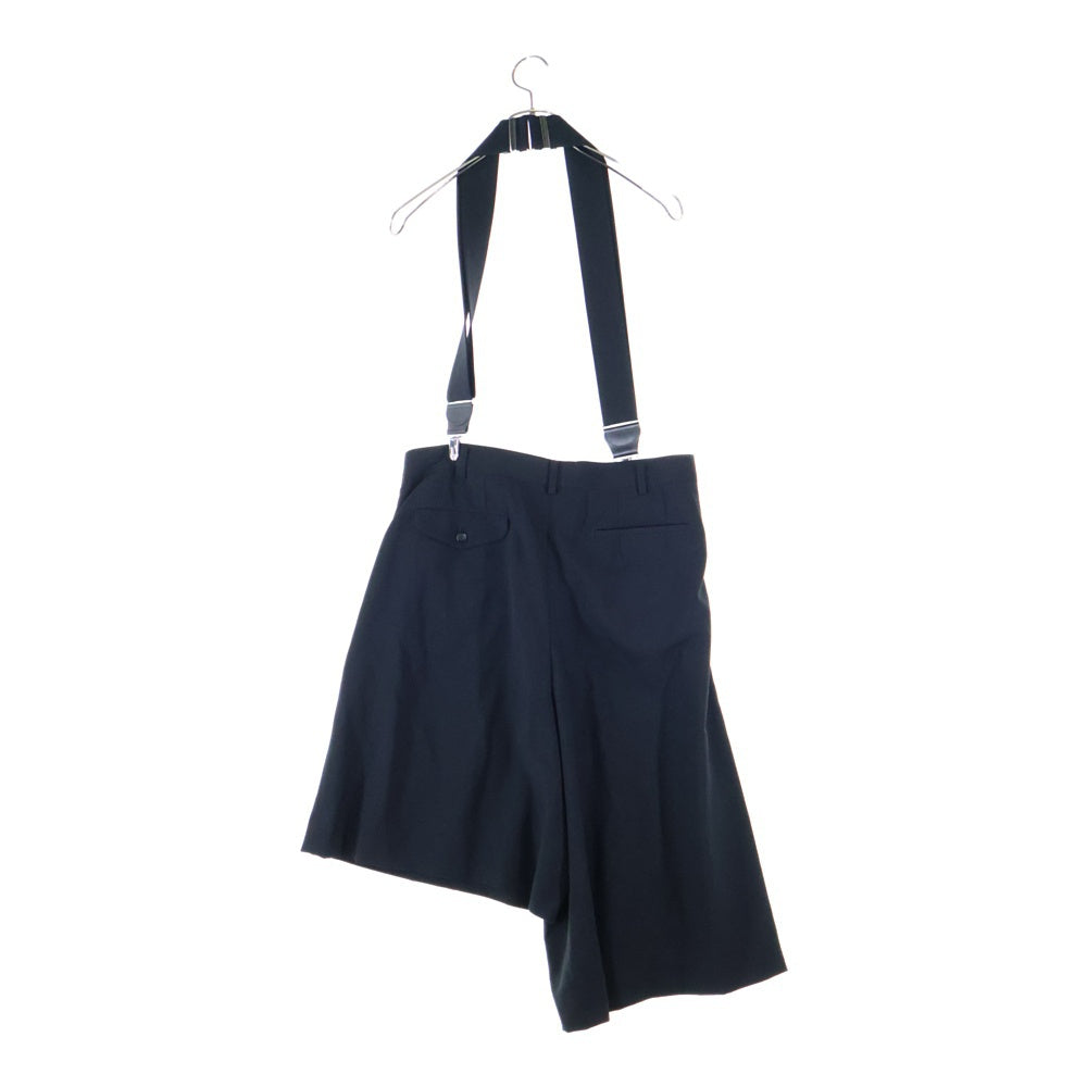 COMME des GARCONS HOMME PLUS(コムデギャルソンオムプリュス) 21SS AD2020 アシンメトリー サスペンダー ショート ウールパンツ ブラック PG-P052
