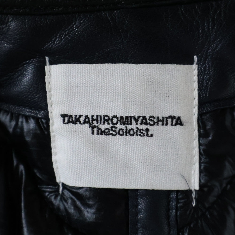 TAKAHIROMIYASHITA The SoloIst.(タカヒロミヤシタザソロイスト) 17AW レザー切替 キルティング ライナージャケット ブラック sj.0025AW17