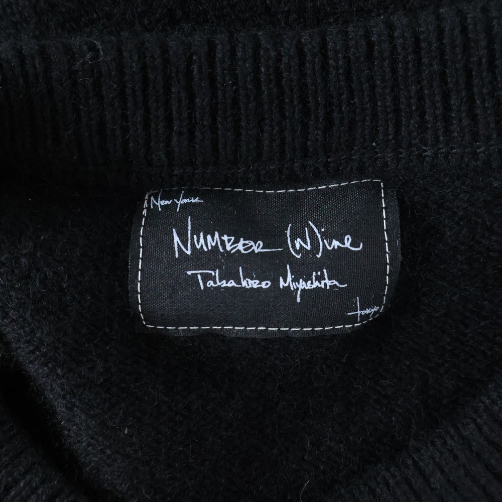 NUMBER (N)INE(ナンバーナイン) 06AW NOIR期 カシミヤ クルーネック ニット セーター ブラック F06-NK007