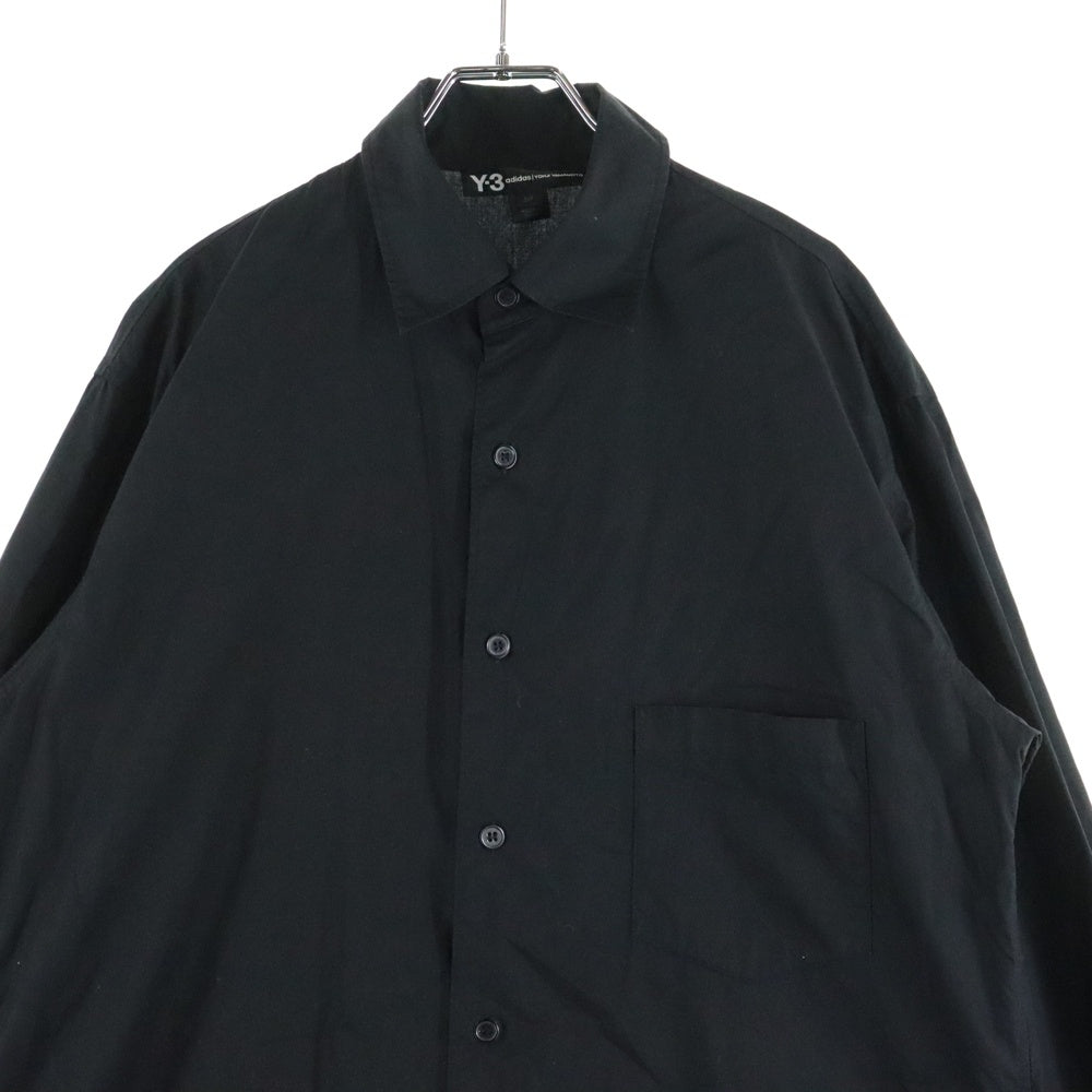 Y-3(ワイスリー) 18SS バッグロゴプリント 長袖 ロング シャツ ブラック CY6859
