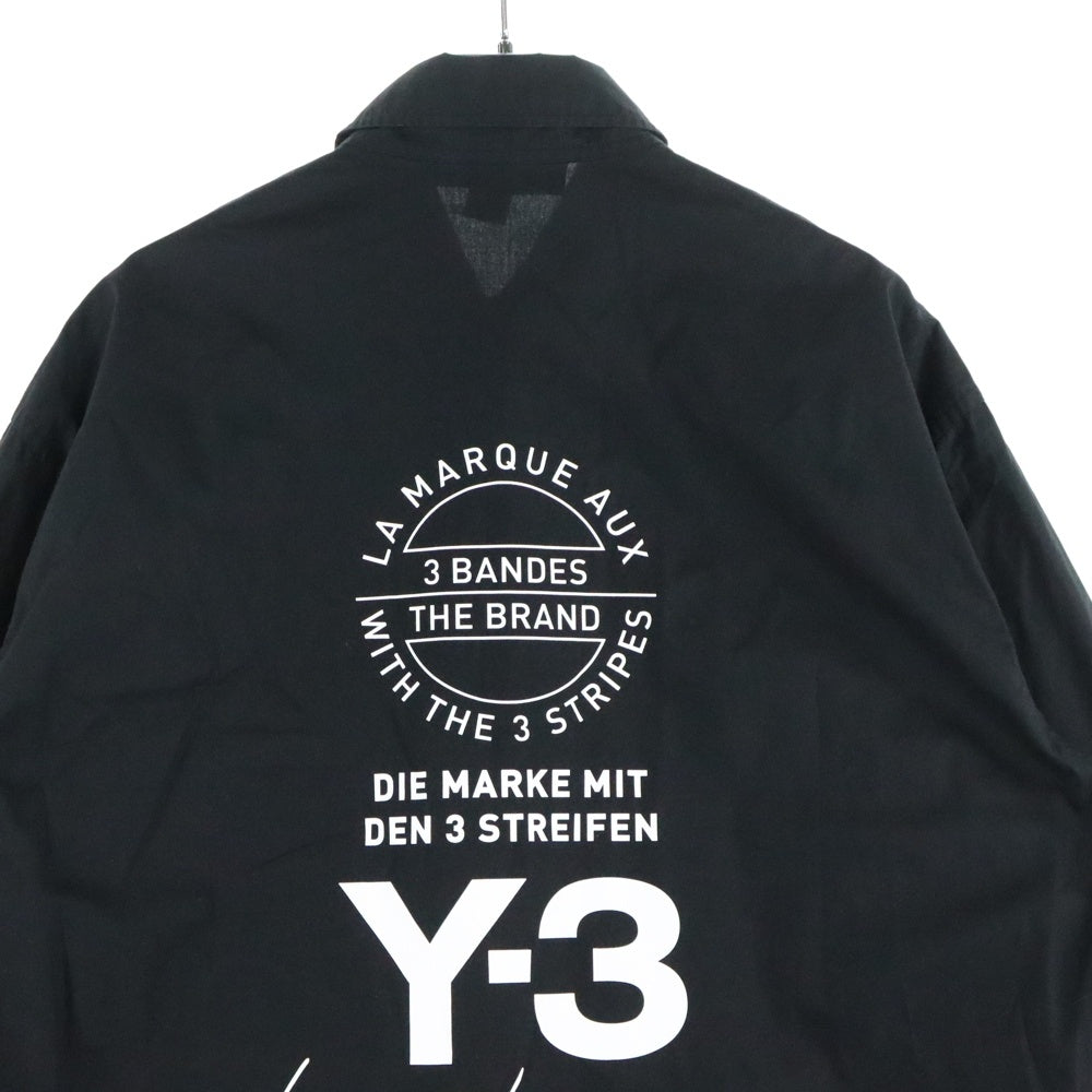 Y-3(ワイスリー) 18SS バッグロゴプリント 長袖 ロング シャツ ブラック CY6859