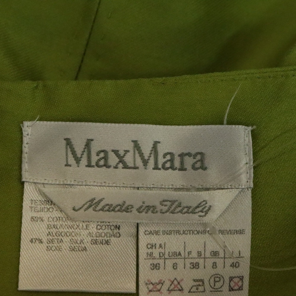 MaxMara(マックスマーラ) イタリア製 コットンシルク タイトスカート グリーン レディース
