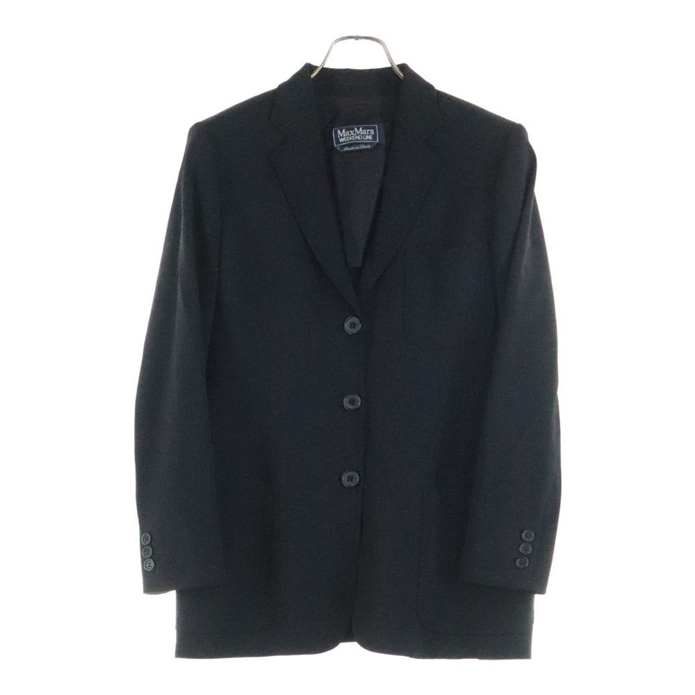 Weekend Max Mara(ウィークエンド マックスマーラ) イタリア製 レーヨンウール 3B テーラードジャケット ブラック レディース