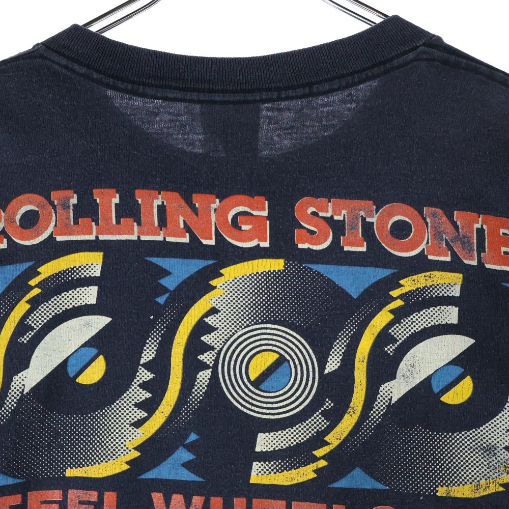 VINTAGE(ヴィンテージ) 80S ROLLING STONES STEEL WHEELS TOUR TEE ローリング ストーンズ スティール ホイールズ ツアー プリント クルーネック 半袖Tシャツ カットソー ブラック