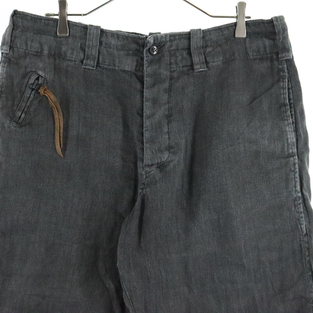 Y's(ワイズ) 06SS ARCHIVE アーカイブ リネン混 ボタンフライ ハーフパンツ グレー MR-P10-315