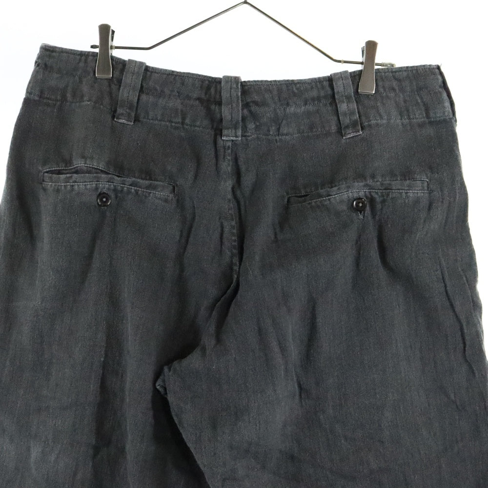 Y's(ワイズ) 06SS ARCHIVE アーカイブ リネン混 ボタンフライ ハーフパンツ グレー MR-P10-315