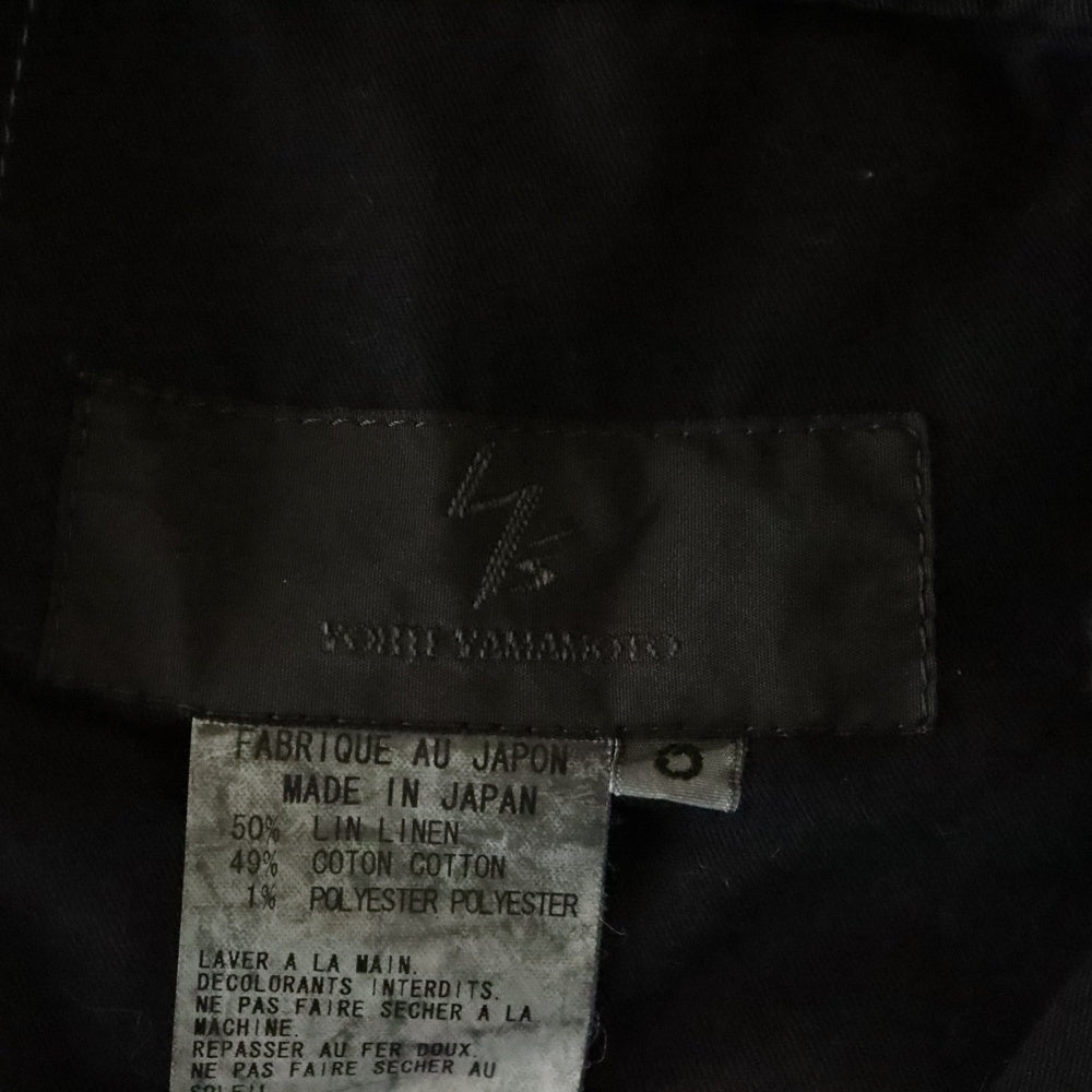 Y's(ワイズ) 06SS ARCHIVE アーカイブ リネン混 ボタンフライ ハーフパンツ グレー MR-P10-315