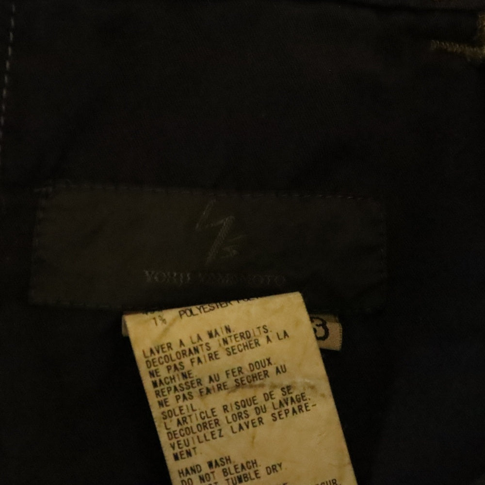 Y's(ワイズ) 06SS ARCHIVE アーカイブ リネン混 ボタンフライ ハーフパンツ カーキ MR-P10-315